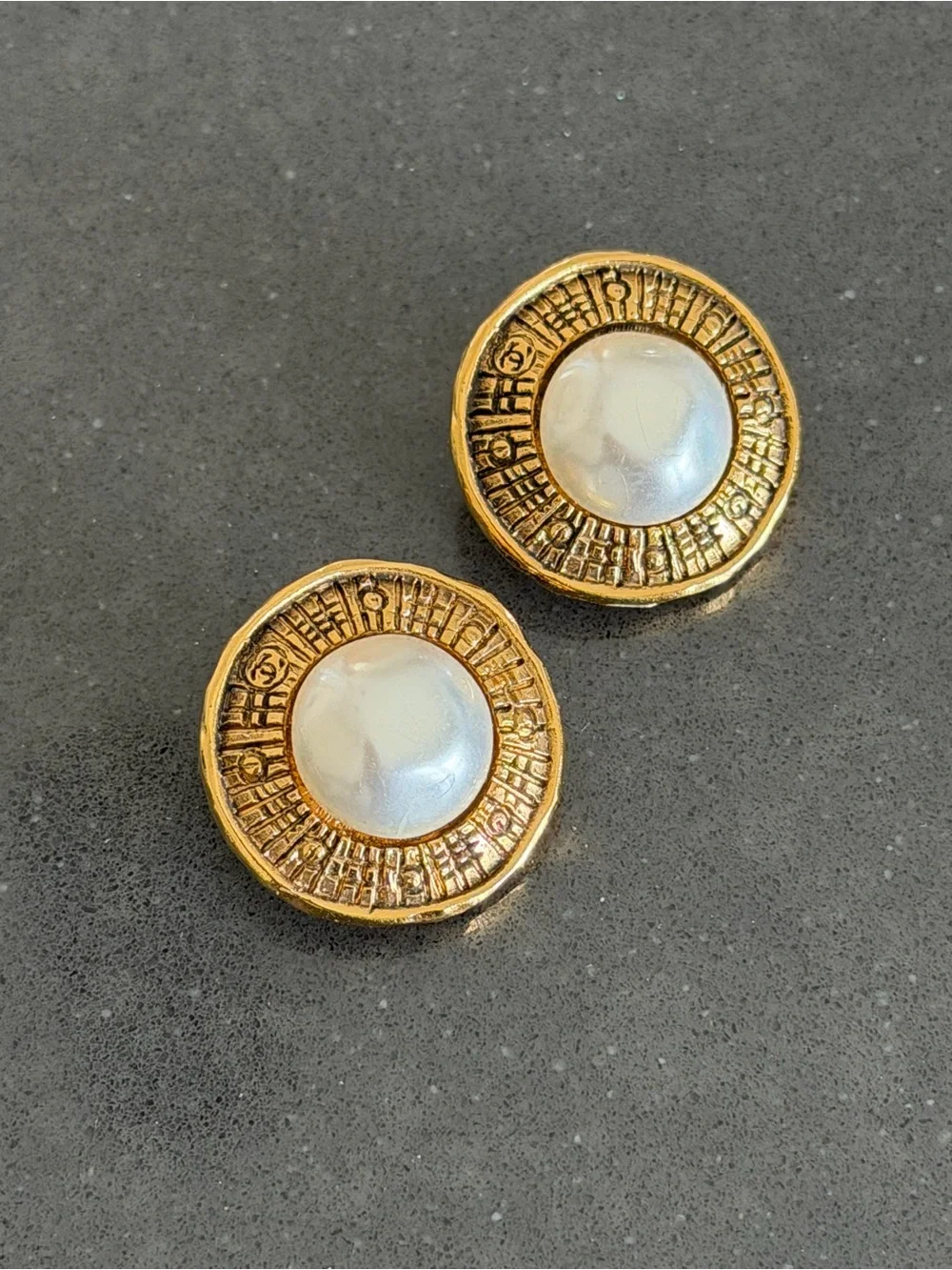 Chanel Pearl Center Clip-on Earrings